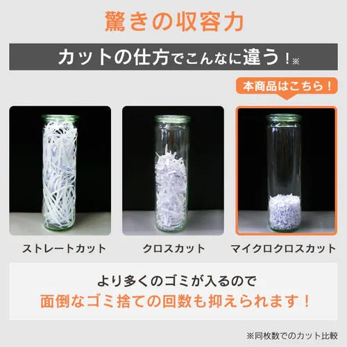 月額3,080円レンタルプラン：アイリスオーヤマ パーソナルシュレッダー  超静音 コンパクト マイクロカット 安全機能付き P4HS75M-W ホワイト