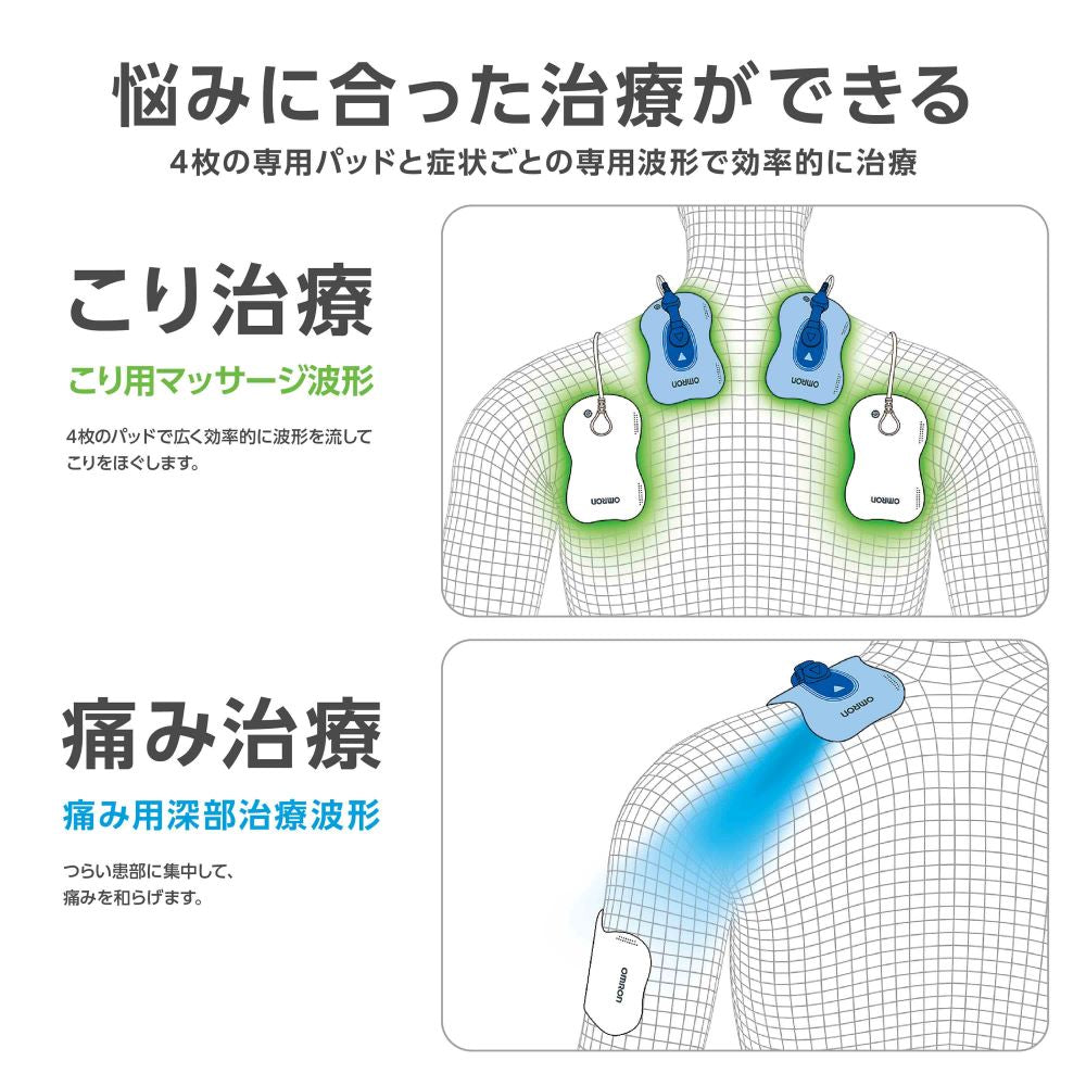 月額3,980円レンタルプラン：オムロン 電気治療器 新品集中パッド付 HV