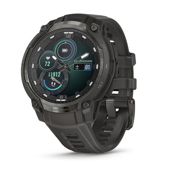 Garmin Instinct Crossover AMOLED ハイブリッドタフネスGPSウォッチ スマートウォッチ 010-03398-30をレンタルできます。