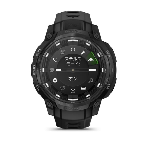 月額18,800円レンタルプラン：GARMIN Instinct Crossover AMOLED Tactical Black ハイブリッドタフネスGPSウォッチ スマートウォッチ 010-03398-32
