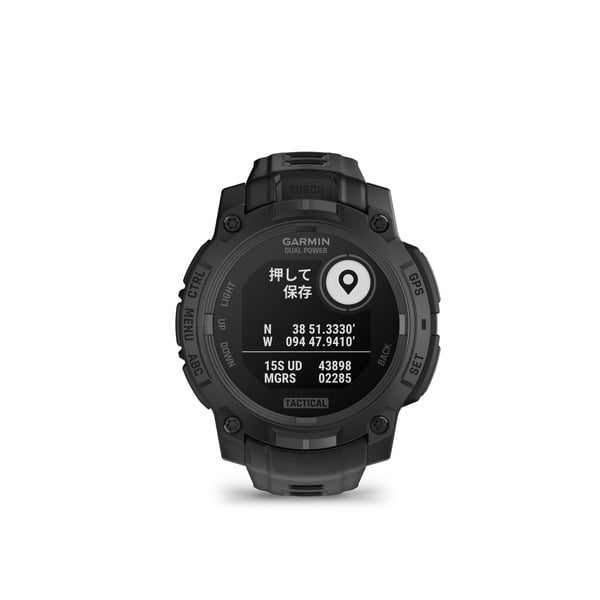 月額13,800円レンタルプラン：GARMIN Instinct 3 Dual Power Tactical タフネスGPSウォッチ Black 45mm-Tactical スマートウォッチ 010-02934-80