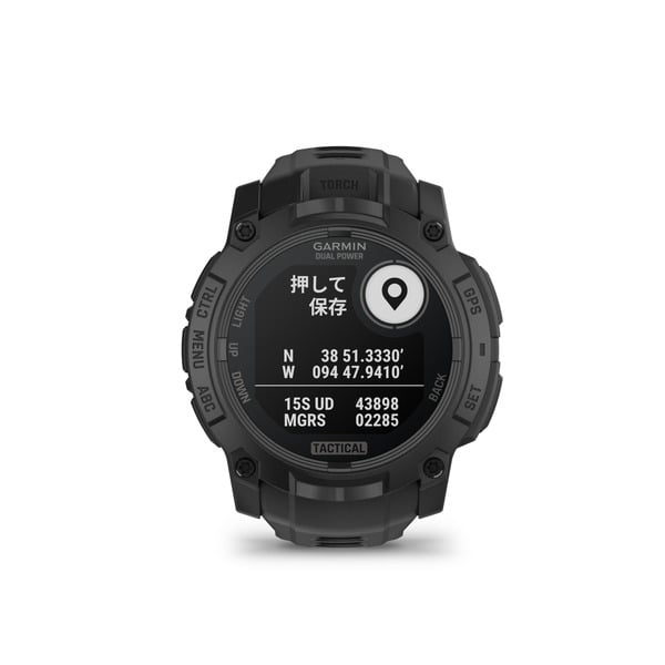 月額15,800円レンタルプラン：GARMIN Instinct 3 Dual Power Tactical タフネスGPSウォッチ Black 50mm-Tactical スマートウォッチ 010-02935-80