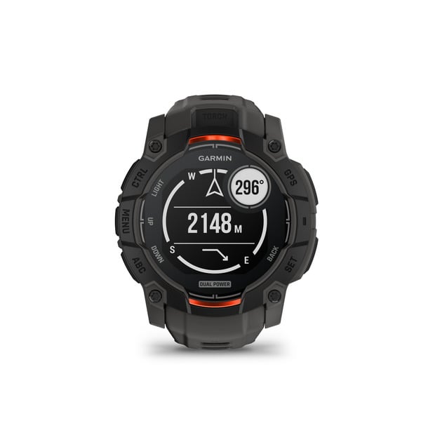 月額12,800円レンタルプラン：GARMIN Instinct 3 Dual Power タフネスGPSウォッチ Black / Charcoal 50mm-Black スマートウォッチ 010-02935-30